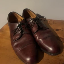 Allen Edmonds Fairgate Brown Leather Mens Dress Shoes Size 14B Cap Toe