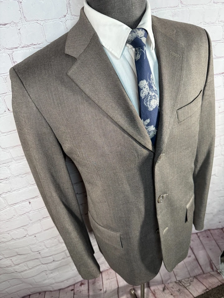 BANANA REPUBLIC Mens Brown HERRINGBONE REG FIT Sport Coat Blazer Jacket 40S - Image 3 of 4