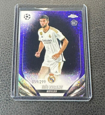 2023-24 Topps Chrome UEFA Theo Zidane Rookie Purple Speckle Refractor 059/299