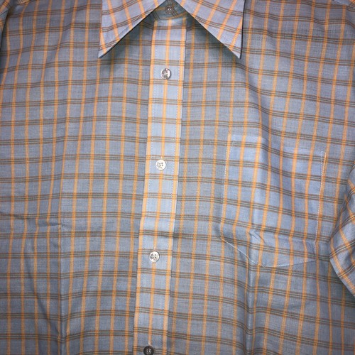NOBILITY SHIRT MENS 17 34 BUTTON UP LONG SLEEVE BLUE PLAID DRESS - Picture 5 of 13