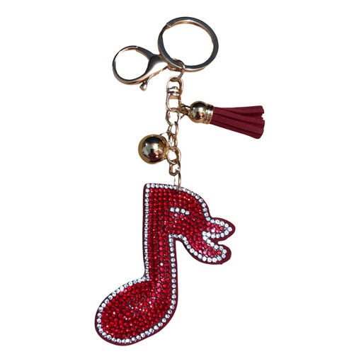Red Music Note Keychain for Women and Girls Rhinestone Purse Charms Bling... - Picture 10 of 16