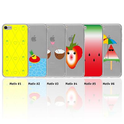 Schutzhülle Sommer Motive Cover Case Silikon TPU Tasche Schale + 2 Schutzfolien