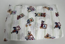 Vtg DISNEY RESORTS Fitted Pack n Play Crib Sheet Mickey  Friends Retired B15 