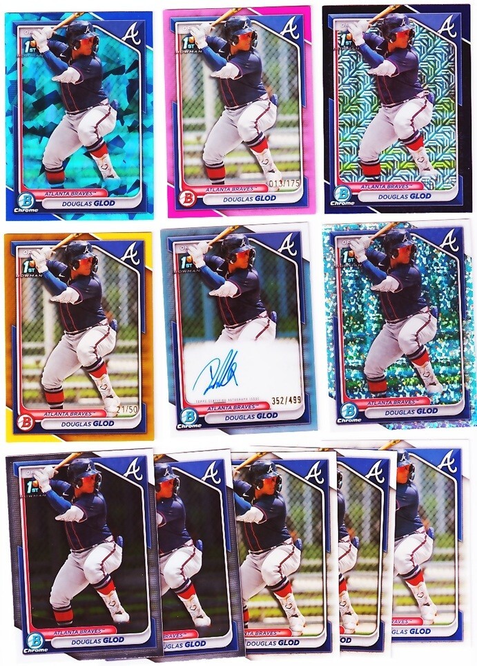 11 * AUTO /499 /50 Gold DOUGLAS GLOD 1st Bowman Chrome 2024 BCP-11 BP-11 RC