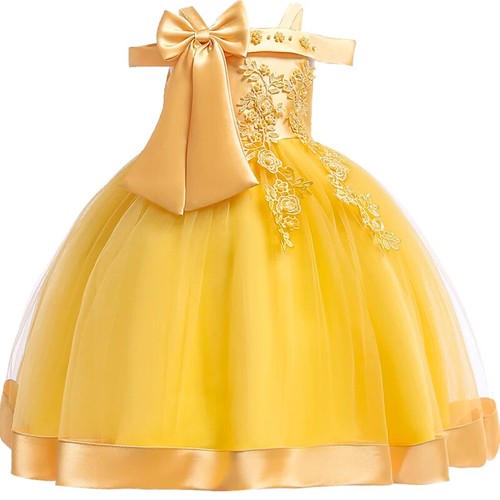 3-10 Years Kids Party Dresses for Girls Flower Wedding Dress with Bow Birthday - Picture 11 of 32