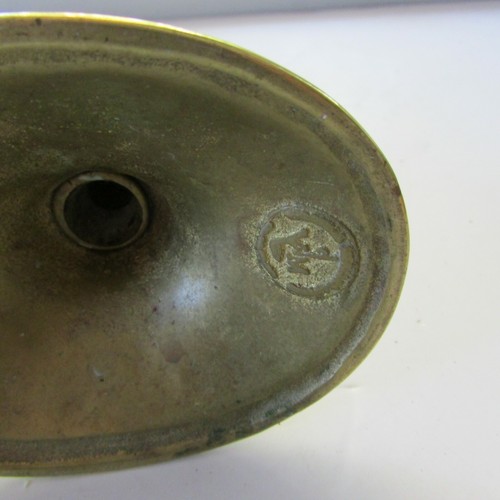 Set of two 2 Vintage VMC Virginia Metalcrafters Brass Candlesticks Oval Base - Picture 7 of 9