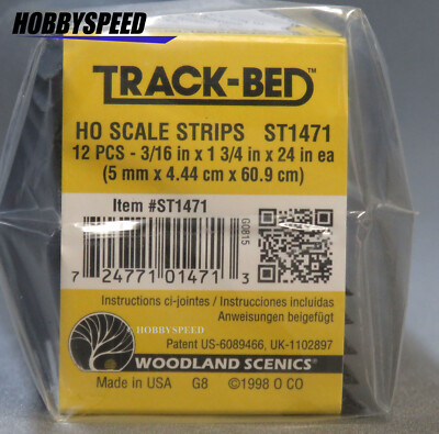 WOODLAND SCENICS HO GAUGE TRAIN TRACK ROAD BED STRIPS 12 sound supressor WDS1471