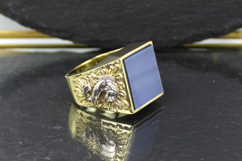 Massiver Siegelring, Wappenring, 585er Gelbgold, 14 Karat - Bild 7 von 15