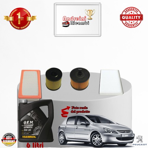 KIT TAGLIANDO FILTRI + OLIO PEUGEOT 307 2.0 HDi 100KW 136CV DAL 2010 -> - Imagen 2 de 2