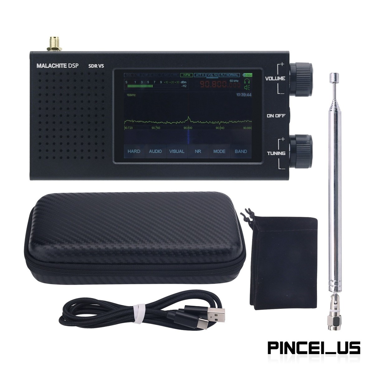Malachite DSP レシーバー SDR V5 (1.10d) 1.10D Malachite Malahit DSP SDR Radio Receiver V5 5000mAh AM CW