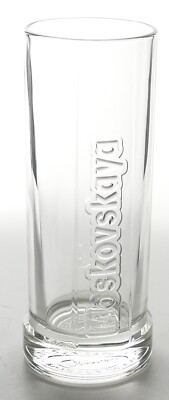 Moskovskaya Wodka Glas Longdrinkglas 2cl & 4cl Reliefdruck dicker Fuß 6031