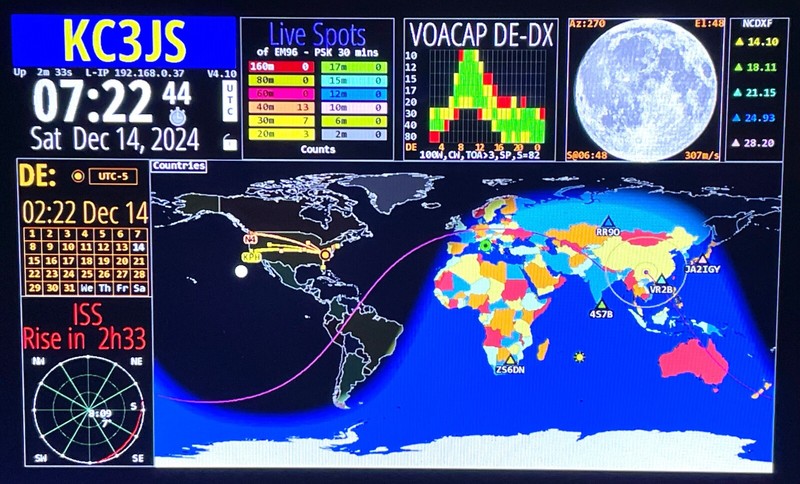 HamClock-Ham Radio World Clock on Raspberry Pi Zero 2W