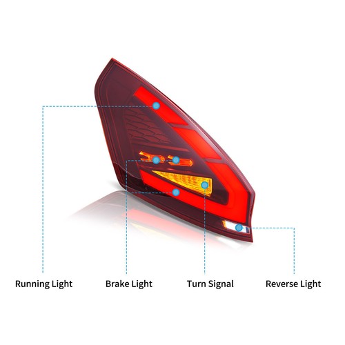 Luces traseras LED ROJAS para Ford Fiesta Hatchback 2008-2019 lámpara trasera con animación - Imagen 4 de 13