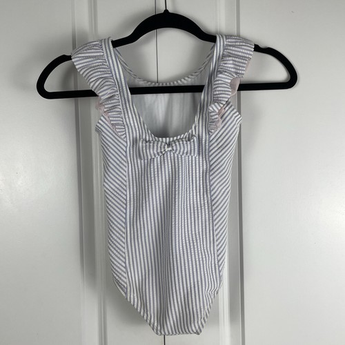 Ruffle Butts 1Pc Bathing Suit 6 Blue White Striped Ruffles Minty - Picture 7 of 9