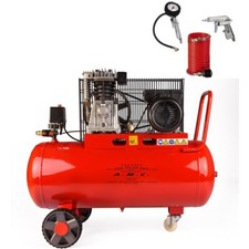 Compressore ad aria da 100 litri 1500W elettrico 3 Hp 8 Bar incluso KIT