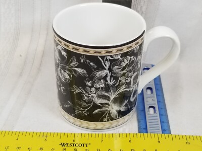 Vintage Royal Doulton Studio PROVENCE 3 5/8'' FRUIT NOIR Mug Black Yellow 12 Oz