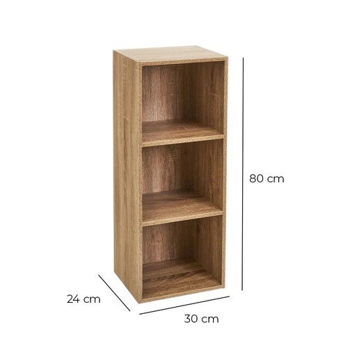 Libreria Design Moderna Scaffale 3 Ripiani in Legno di Truciolato,Casa,Ufficio - Foto 2 di 4