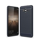 Huawei Mate 10 Handy Hülle TPU Case Carbon Fiber Schutz Cover Bumper Blau Neu