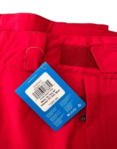 Columbia Ski Snow Pants Size 1X Men's Powder Stash 34" Inseam Mountain Red - Picture 8 of 12