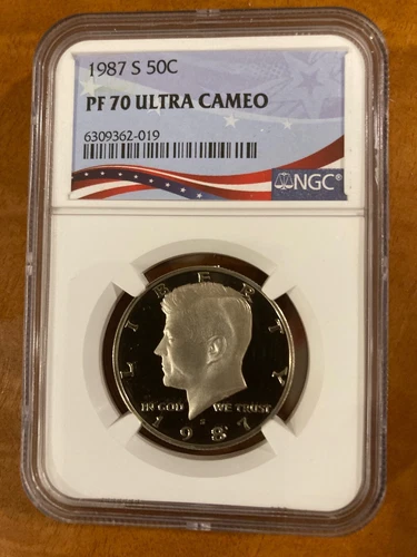 1987-S Kennedy Half Dollar NGC PR70 PF70 UCAM DCAM Estate Clad Registry