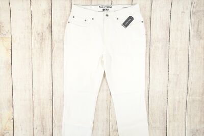 NAUTICA OFF WHITE IVORY 32X30 5 POCKET DENIM ORIGINAL DRY GOODS TAPERED JEANS 
