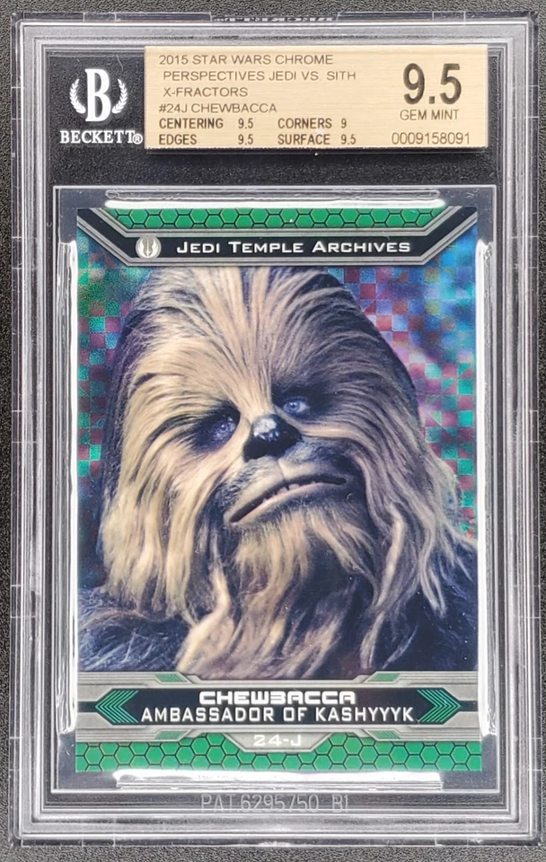 Chewbacca Star War 2015 cromo perspectivas Jedi vs Sith #24J Beckett 9,5 SN 99 Foto 3 de 4
