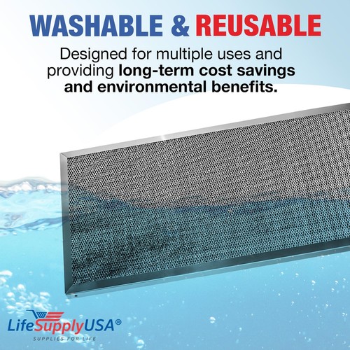 LifeSupplyUSA (14x25x1) Aluminum Electrostatic Air Filter Replacement Washable - Picture 4 of 5