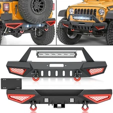 Compatible With 2007-2018 Jeep Wrangler JK JKU Rear Or Front Bumper W/ D-rings