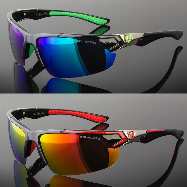 New Men Polarized Sunglasses Sport Wrap Around Mirror Driving Eyewear Glasses eBay