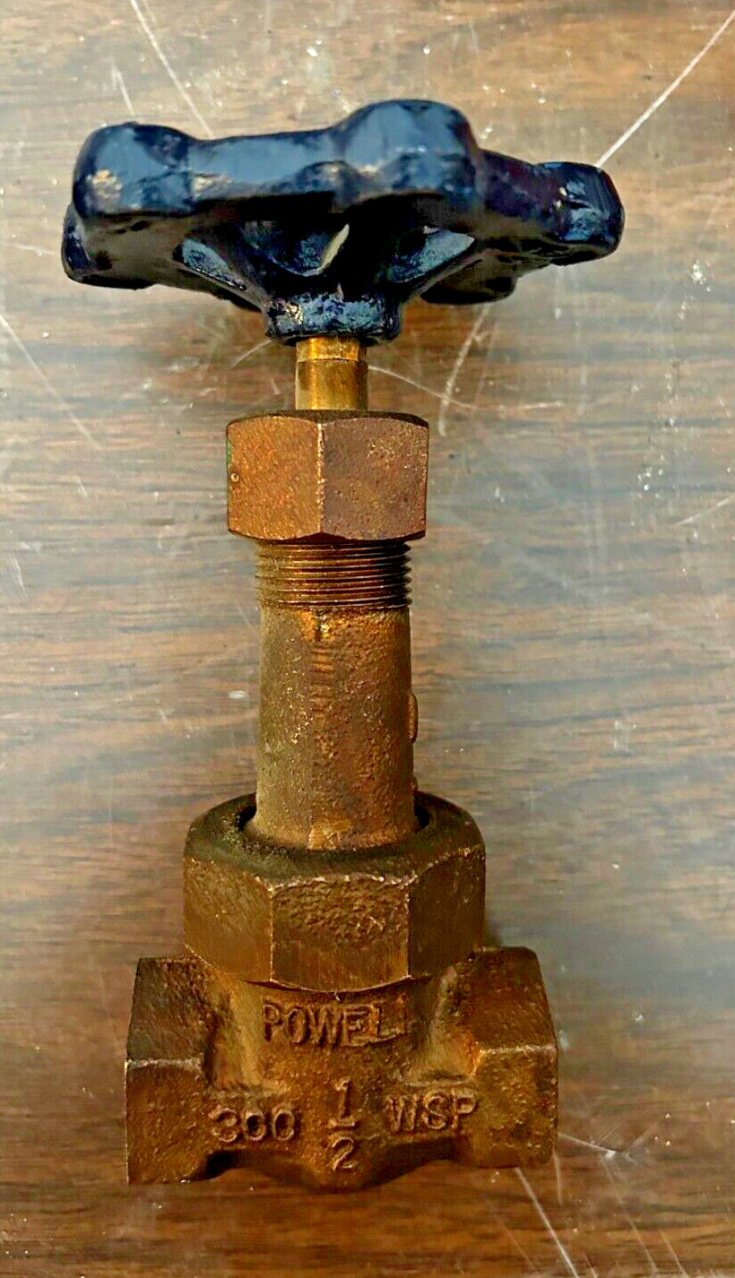 Powell White Star 3/8" Brass Gate Valve Fig 2377 300 WSP Threaded USA made