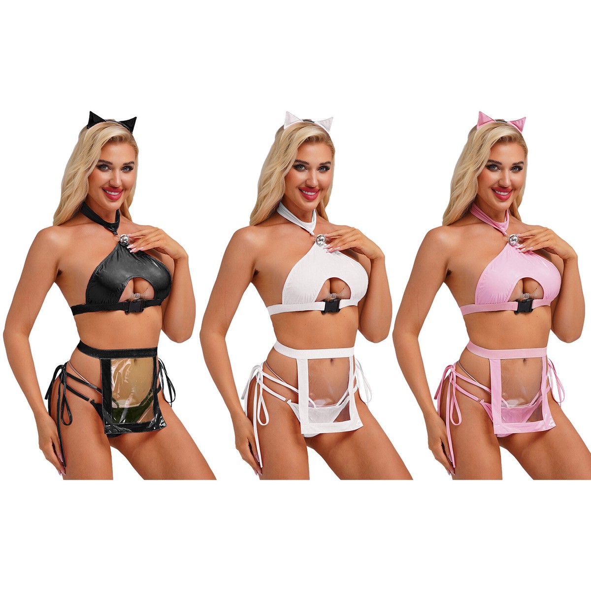 Women Set Honeymoon Outfits Couple Games Nightwear Bunny Briefs