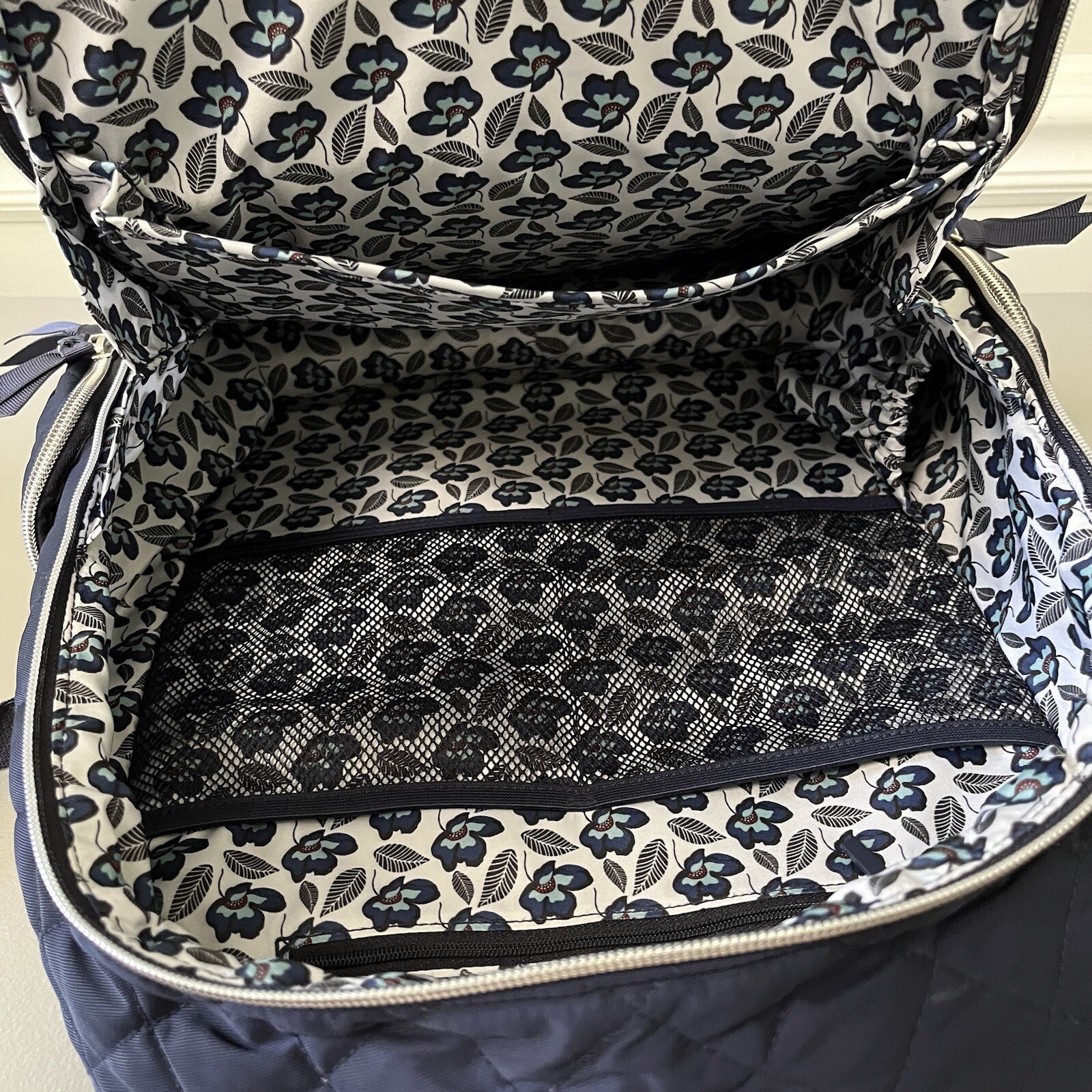 Vera Bradley Quilted Backpack Navy Blue eBay