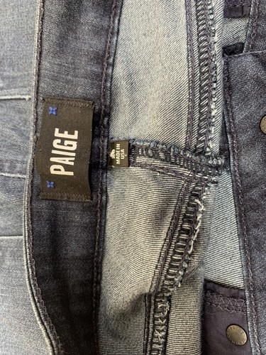 Pantalones de mezclilla PAIGE Verdugo crop lavado oscuro para mujer talla 28 - Imagen 6 de 8