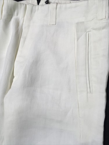 GIANNI VERSACE MADEN ITALY 100% RAMIE WHITE PANTS SZE48 US-12 NEW - Picture 6 of 12