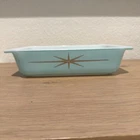 Vintage  Pyrex Atomic Starburst Turquoise 575-B 2 Qt Casserole Dish RARE