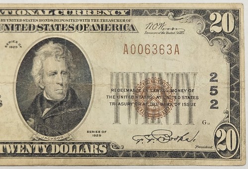 1929 $20 Dollar National Currency Note National Bank of Pittsburgh PA #252 d049 - Picture 2 of 4