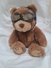 Aviator Pilot Teddy Bear Plush With Goggles 6 1/2" tall
