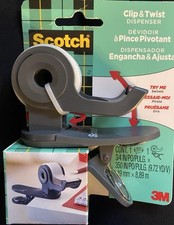 3M Scotch Clip Twist Desktop Tape Dispenser Gray