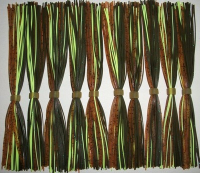 10 Spinnerbait Skirts for 3/8 oz &  1/2 oz Spinnerbaits Color:GREEN PUMPKIN CRAW