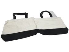 Canvas Tote Bags Set of 2 Black White Large Shopper Grocery Reusable Unbranded