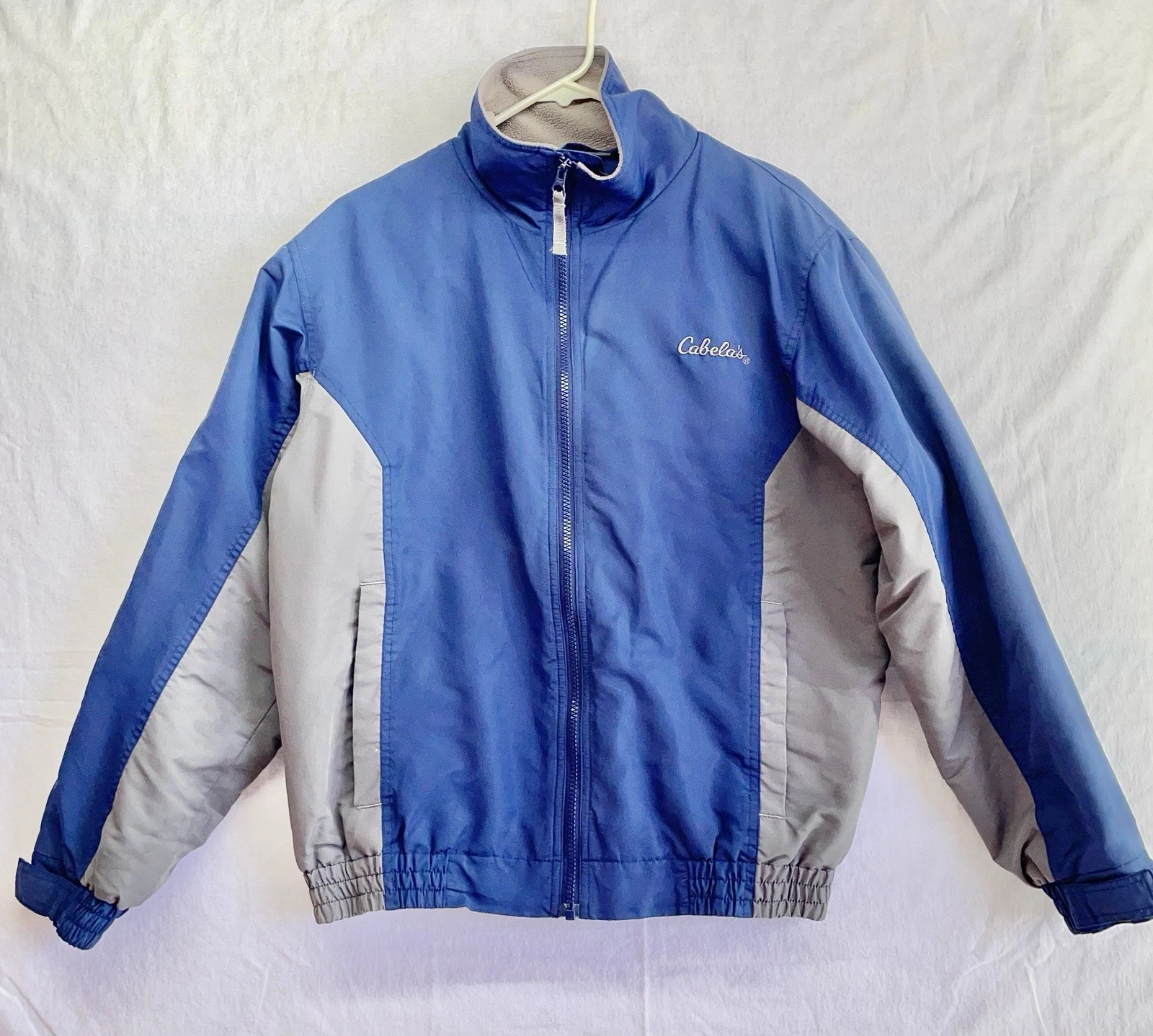 Cabela's Men's Lightweight Winter Fleece Jacket Size Small Two Tone Blue/Gray