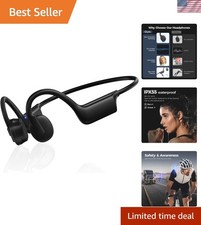 Bone Conduction Headphones, Wireless Bluetooth Open-Ear Sports Headphones wit...