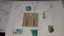 Bundle Of Southwestern Turquoise Jewelry, Mixed Lot And Sizes. Used Condition