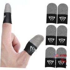 Ptwola 6 Pieces Gaming Finger Sleeves Anti Sweat Gaming Thumb Sleeve Black,Grey