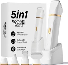 Bikini Trimmer for Women,5 in 1 Waterproof Electric Razors for Women Pubic Facia