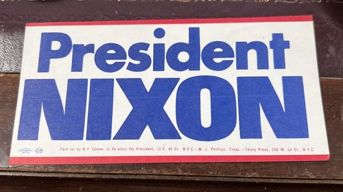 1972 Richard Nixon Campaign Sticker Vintage Original 6” - 第 1/3 張圖片