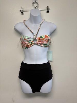Maaji Bikini Halter Top Reversible High Waisted Swim Shorts Women s Size Small
