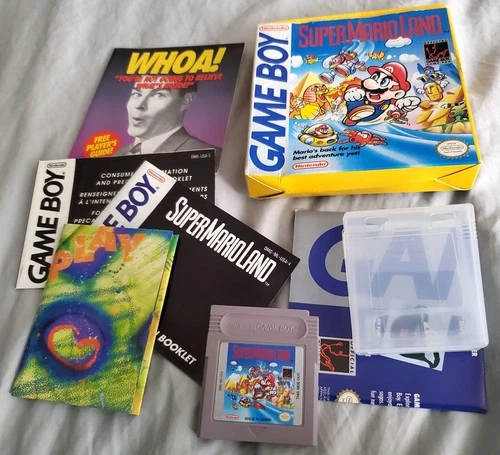 VINTAGE ~ NINTENDO GAMEBOY VIDEO GAME : SUPER MARIO LAND w/ BOX & INSERTS