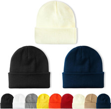 3 Packs Unisex Beanie Hats for Men Women Winter Knit Beanies