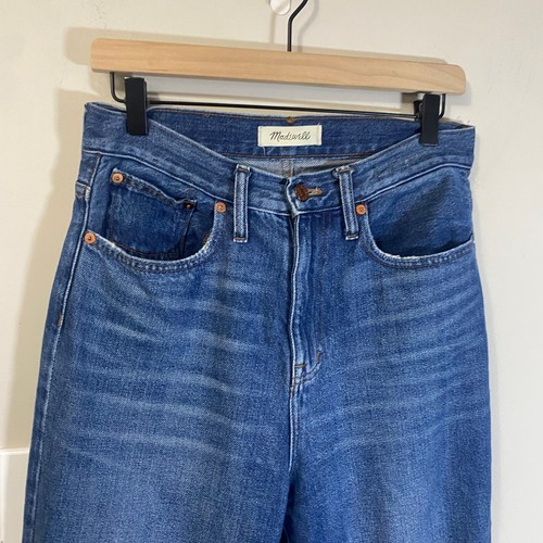 Madewell The Momjean in Downey Wash Medium Wash Denim Lightly Distressed Sz 26 - Picture 2 of 13